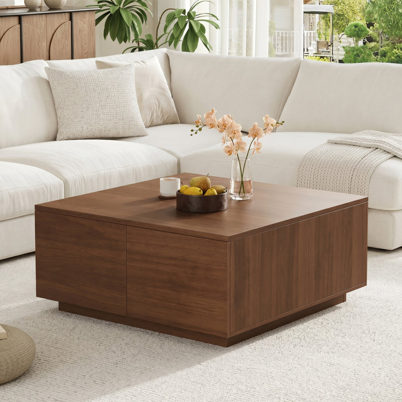 Table basse 33 po Mid-Century, Noyer