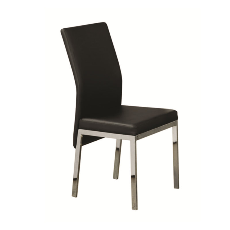 Messersmith Faux Leather Upholstered Side Chair, Black