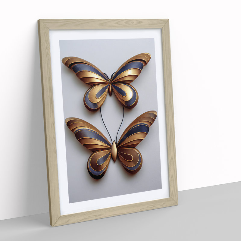 Sweet Butterflies - Framed Print, 64cm H x 46cm W x 2cm D, Oak Framed