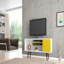 Meuble télé, brun rustique et jaune-783099647