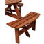 Table de pique-nique en bois avec 3 bancs intégrés, table de pique-nique pour 6 enfants, avec trou de parasol, table de salle à manger de camping pour la cour de jardin