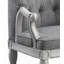 Chaise grise en tissu gris et blanc antique