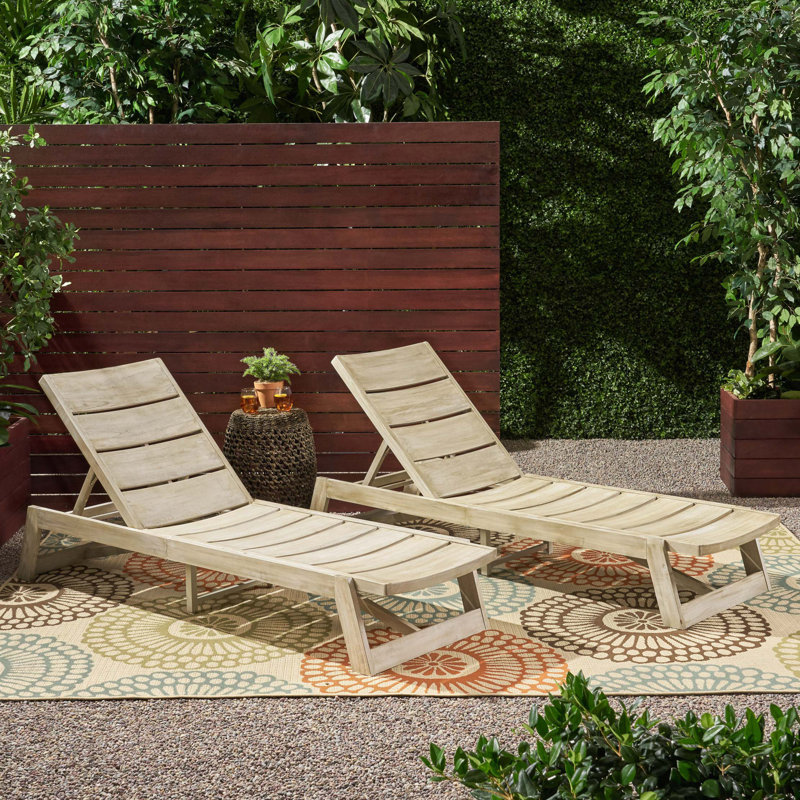 Chaise longue Maki (ensemble de 2), Gris