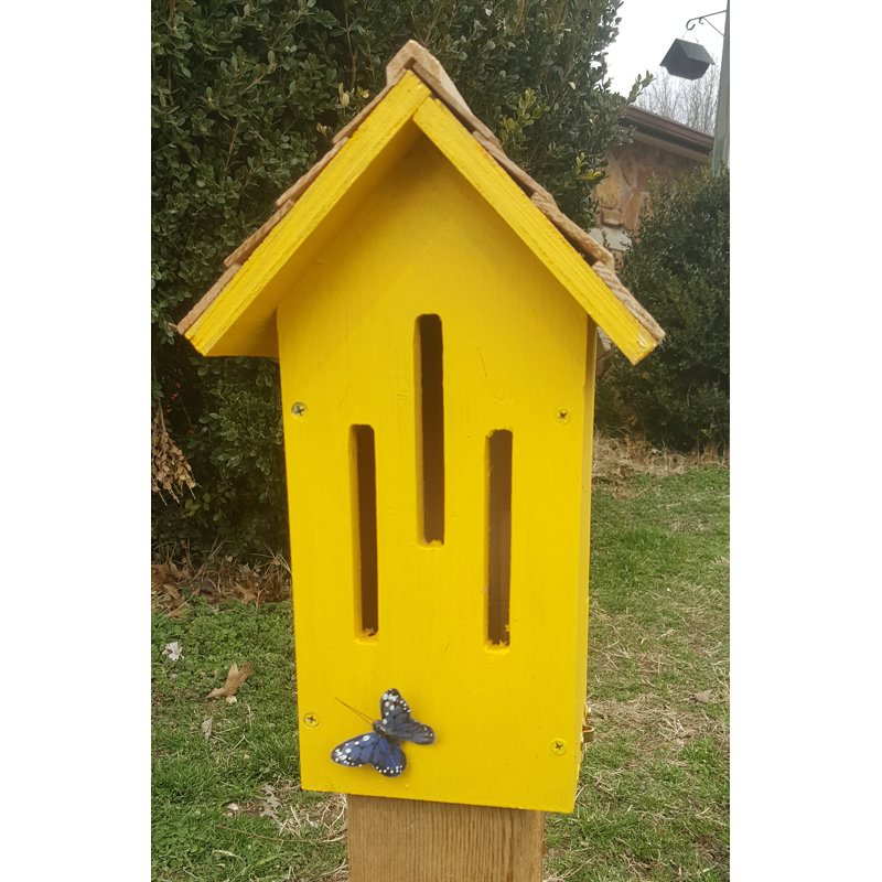 Maison papillon 13 po x 8 po x 5 po mher, Jaune
