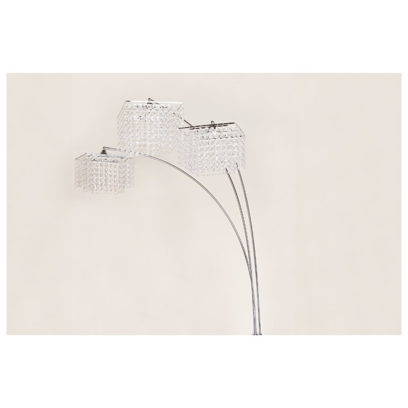 Lampe sur pied à arc moderne en forme de tête avec gouttes de pluie, lumière moderne en métal de 87 pouces de hauteur pour le salon