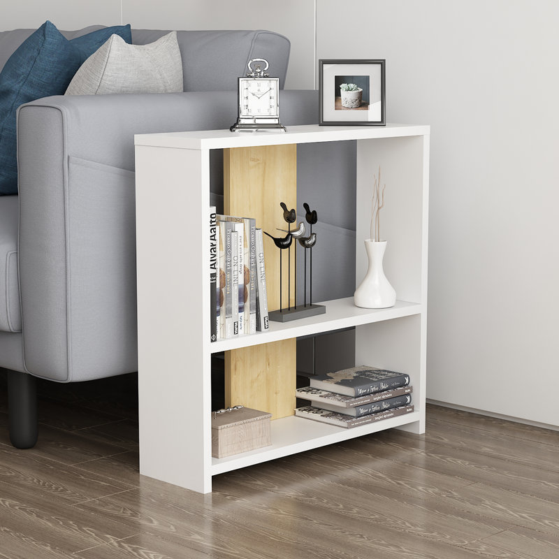 Amvi End Table, White/Light Brown