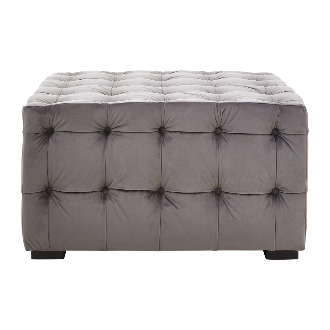 Fairborn 85cm Wide Tufted Square Solid Colour Standard Ottoman