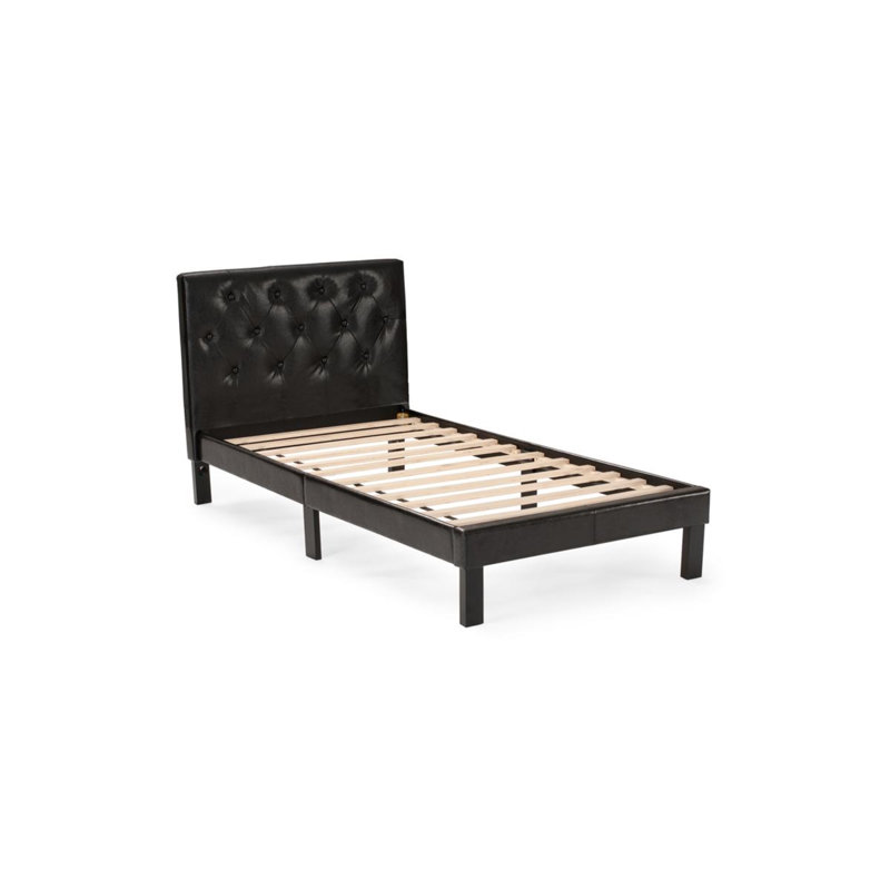 Robbyn Vegan Leather Platform Bed, Twin, Black