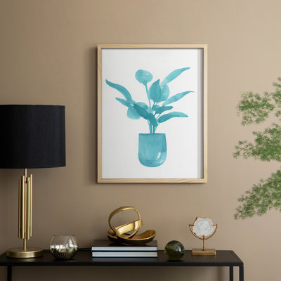 Watercolor House Plant VI Framed Print - Solid Wood