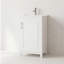 Meuble-lavabo moderne blanc de 50 cm avec lavabo en céramique, bois massif et MDF, porte à fermeture douce