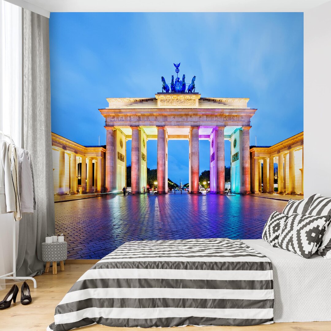 Matt Fototapete Erleuchtetes Brandenburger Tor 1,92 m x 192 cm