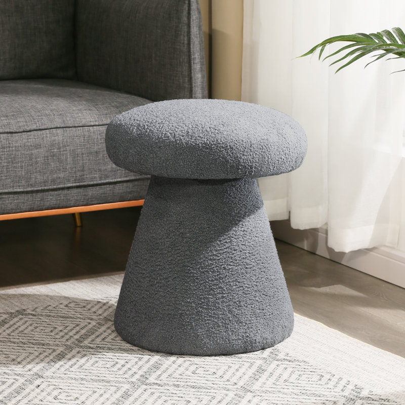 Kenndy  Mushroom Ottoman Footstool, Gray