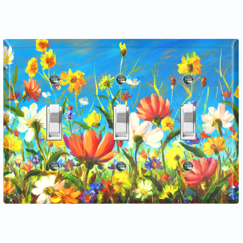 Magnifique plaque murale 3 fleurs