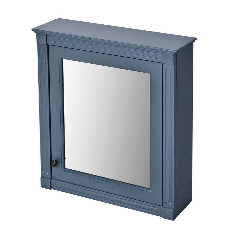 Armoire de rangement murale 24 po x 27 po avec miroir, Bleu, 24.01"