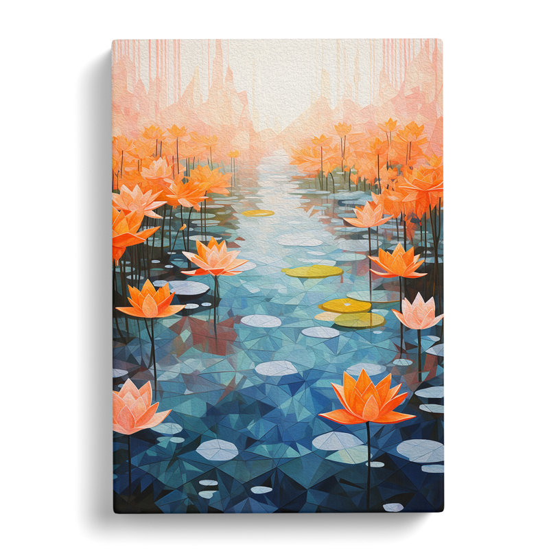 Pond Geometric - Wrapped Canvas, 60cm H x 40cm W x 3cm D
