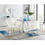 Scottsmoor Modern Halo Seat Round Dining Table Set - 6 Luxury Velvet Mid-Century Upholstered Chairs-739168539-739168615