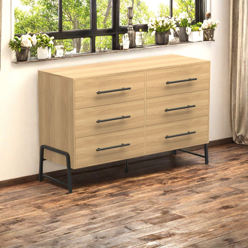 Plate Type 6 Drawer Cabinet For Bedroom