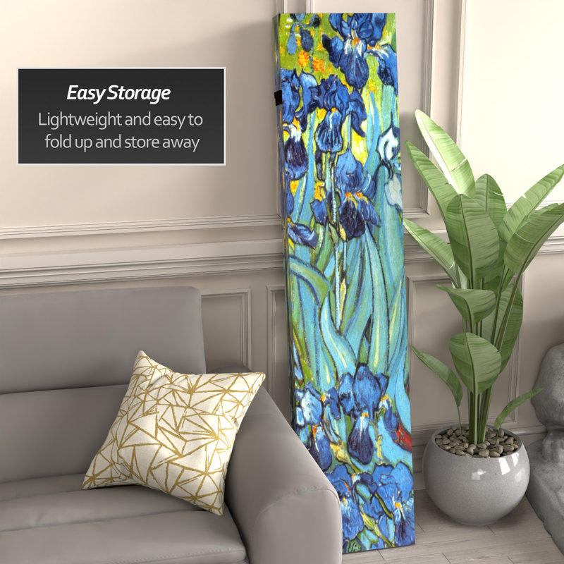 Van Gogh Stars and Flowers Art Canvas Folding Screen, 71" H x 64" W x 1" D