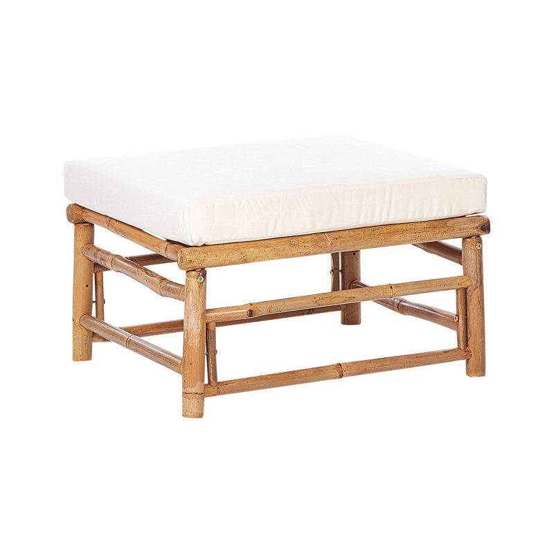 CERRETO Upholstered Outdoor Ottoman, Off White