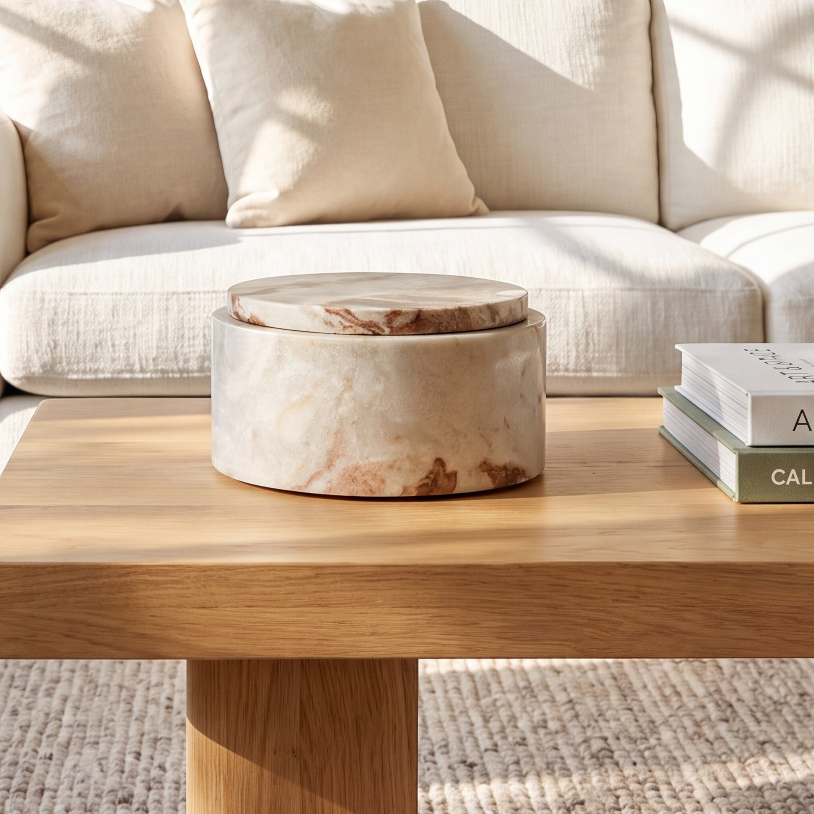 Jaqueline Round Lidded Storage Box, 3.5" H x 7" W x 7" D