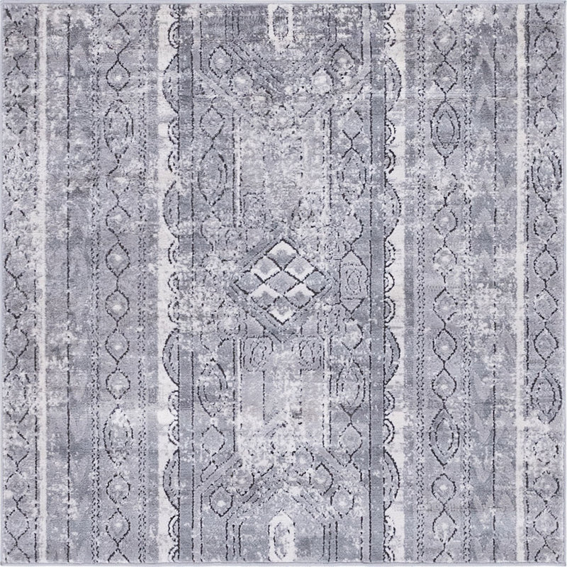 Geddis Ikat Indoor Rug, Square 4'