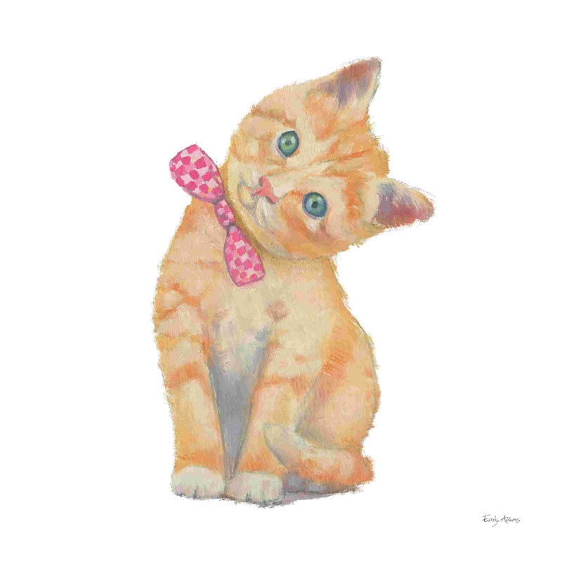 Cutie Kitties II, H 12 po x l 12 po, Non, Toile tendue