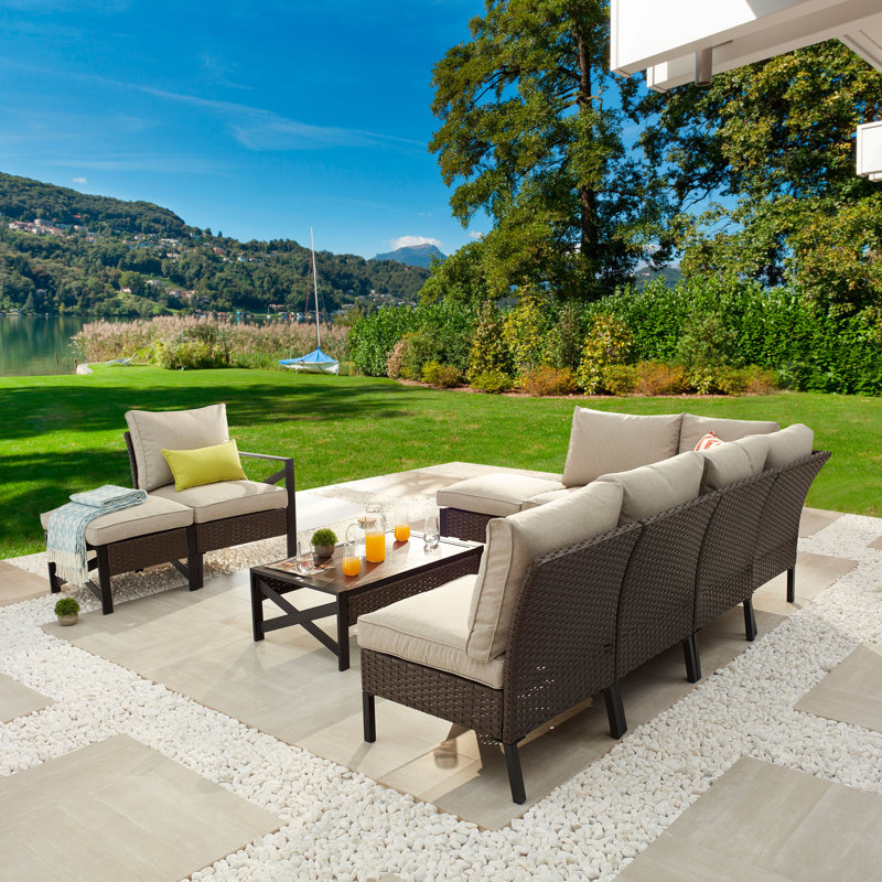 Chaises multiples en rotin 9 pièces Ajai