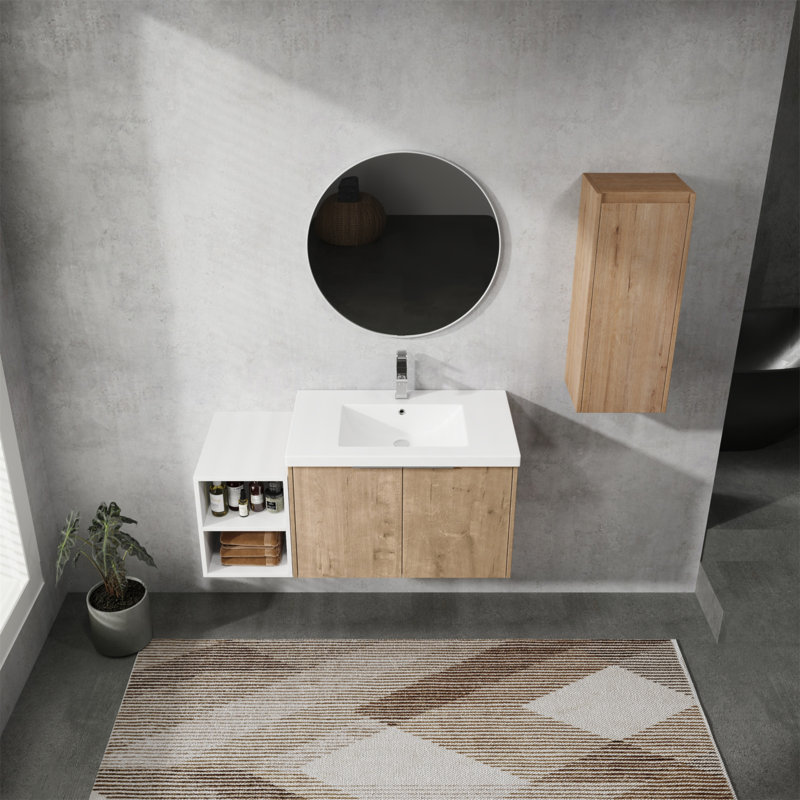 Meuble-lavabo mural sophistiqué avec caractéristiques pratiques
