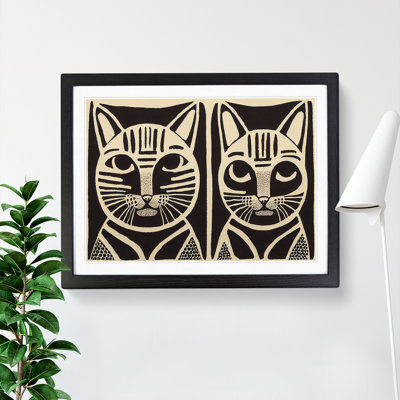 XH1022-6072X Modern Cat Abstract 1 Piece Single Picture Frame Wall Art