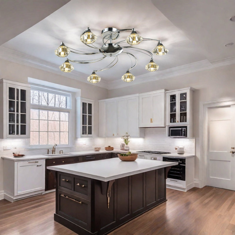 Decatur Glass Ceiling Spotlight, Polished Chrome