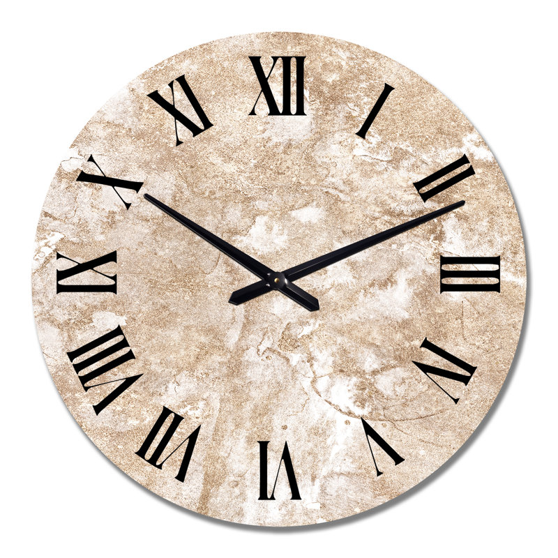Horloge murale moderne en marbre et or, Surdimensionné
