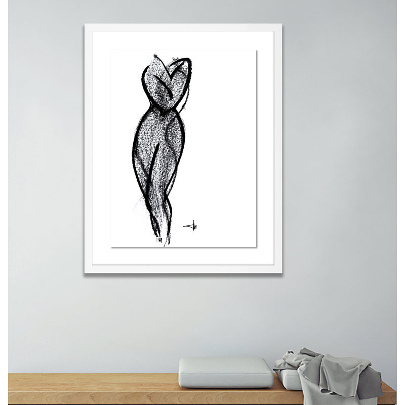 Nude 6 Print by Johan Gert Manschot, 24" H x 19" W x 1.5" D, White