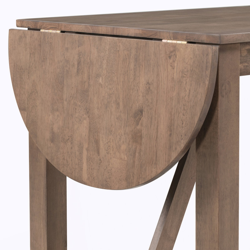 Ensemble de table de salle à manger à hauteur de comptoir en bois 3 pièces avec 2 chaises rembourrées pour petite place, Brun