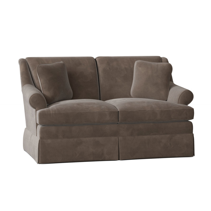 Connor Upholstered 59'' Loveseat, Aberdeen 9 Brown Velvet, No