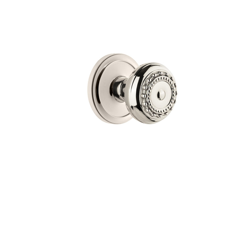 Rosace Grandeur circulaire simple avec bouton de porte Parthénon, Nickel poli