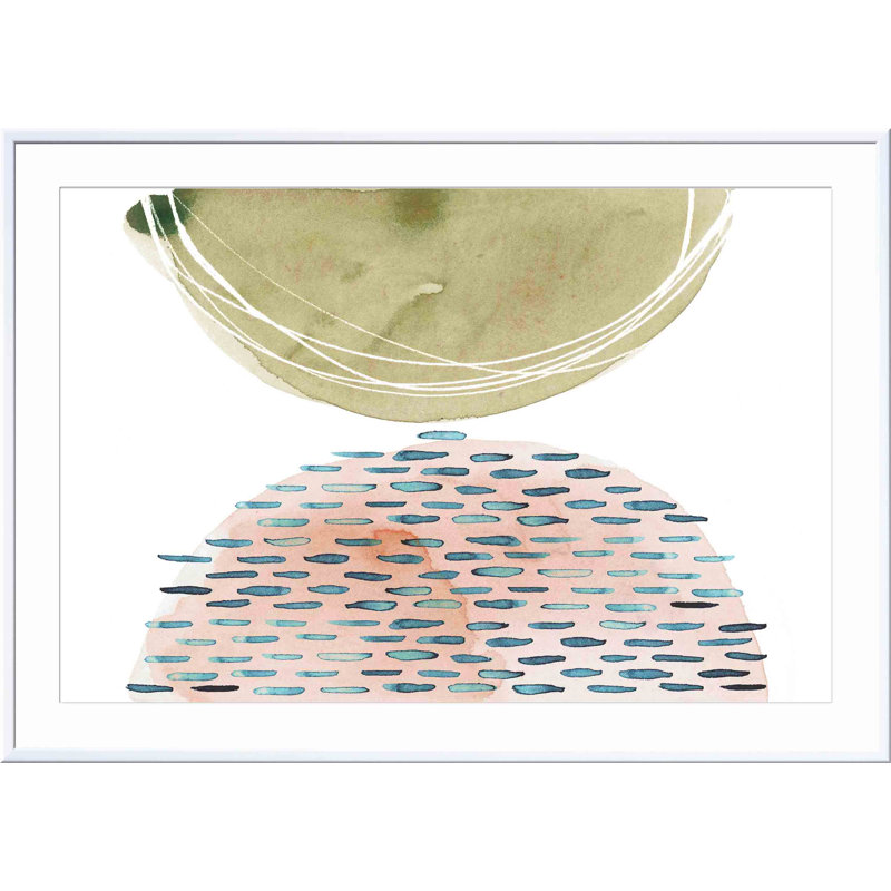 «Up and over I» par Grace Popp - peinture encadrée, H 30 po x l 30 po, Blanc