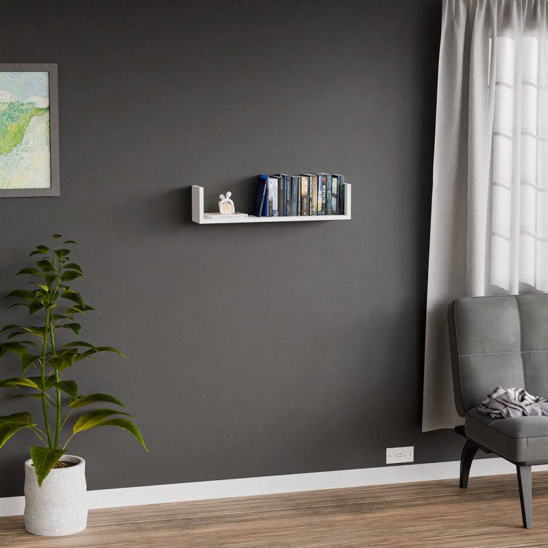 Tablette de rangement décorative en bois massif Kubby 9,2, H 23,66 po x l 5,87 po x P 6,63 po, Blanc