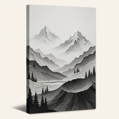 Art mural sur toile en noir et blanc