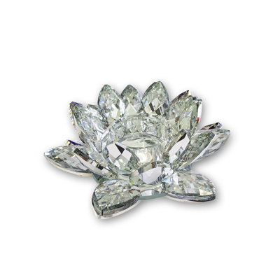 Petite bougie chauffe-plat en cristal Lotus