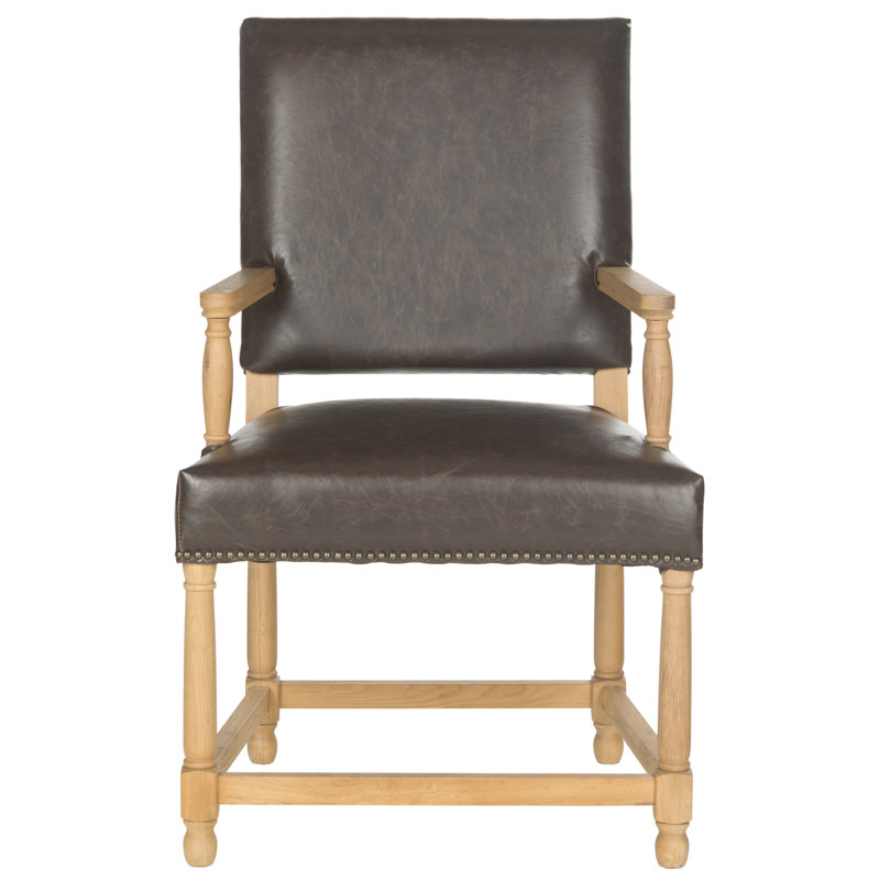 Fauteuil rembourré Fleur, Brown Faux Leather