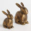 SCULPTURE DE LAPIN ASSIS, ENSEMBLE DE 2