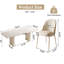Ensemble de table de salle à manger 78,97 "moderne blanc crème rectangulaire avec 6 chaises pour la cuisine, le bar et le salon-539630172-570360555