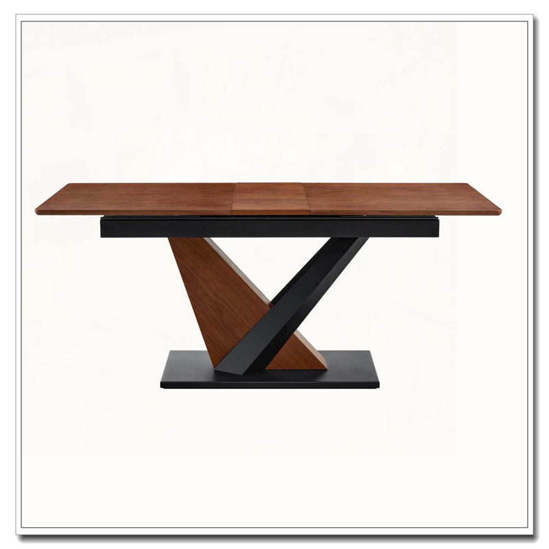 Modern Dining Table with Dark Walnut Marble MDF