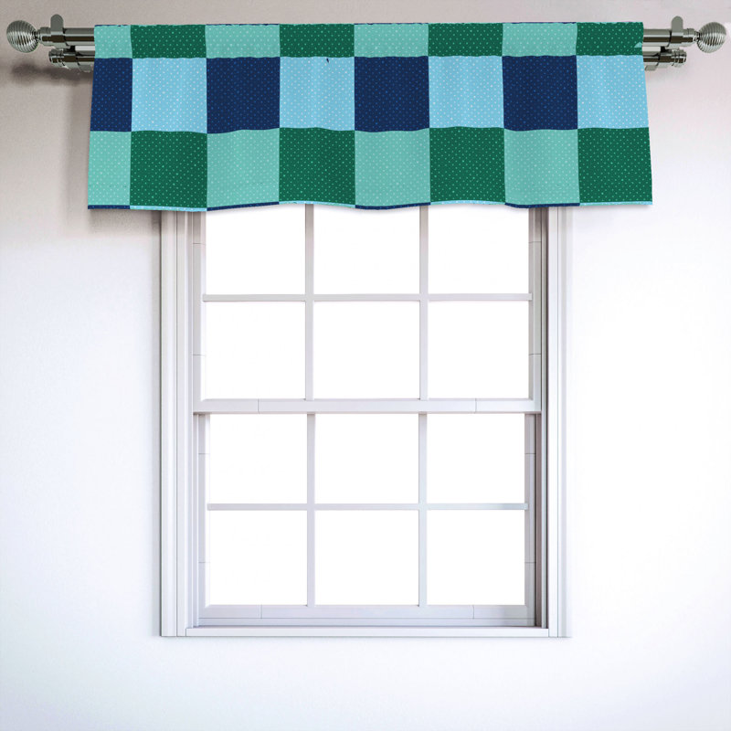 Sateen Patchwork Ruffled Window Valance