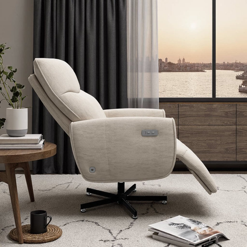 Fauteuil inclinable électrique pivotant avec USB et Type-C - rotation à 360 ° et facilité électrique pour votre centre de commande de salon