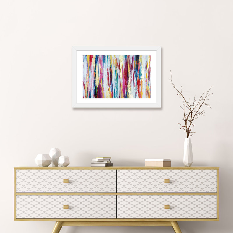 Pensées pleines de couleurs par Nikki Chauhan, H 16 po x l 24 po x P 1 po, Papier encadré blanc