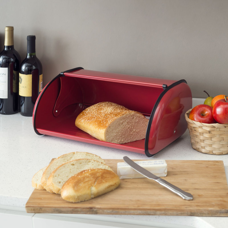 Selina Steel Bread Box, Red