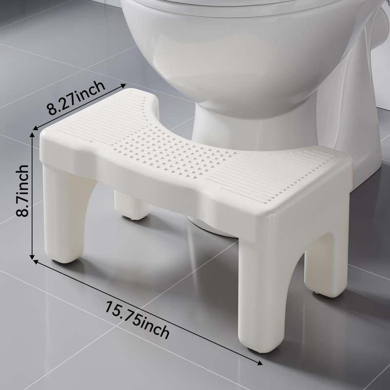 Toilet Squat Stool, Portable Poop Foot Stool, Non Slip Toilet Leg Stand(White)