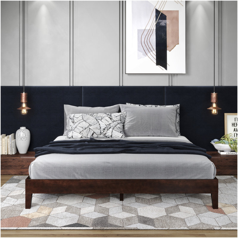 Grand lit plateforme - Naturel, Grand lit, Marron foncé