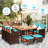 Negril 8 - Person Acacia Wicker Patio Dining Set with Square Table , Cushions Included-2047571664